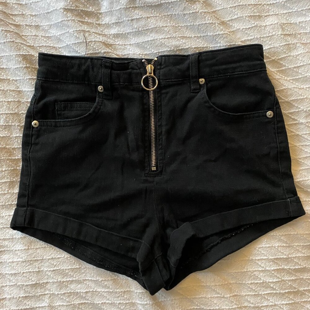 Forever 21 Zip up High waisted Denim Shorts